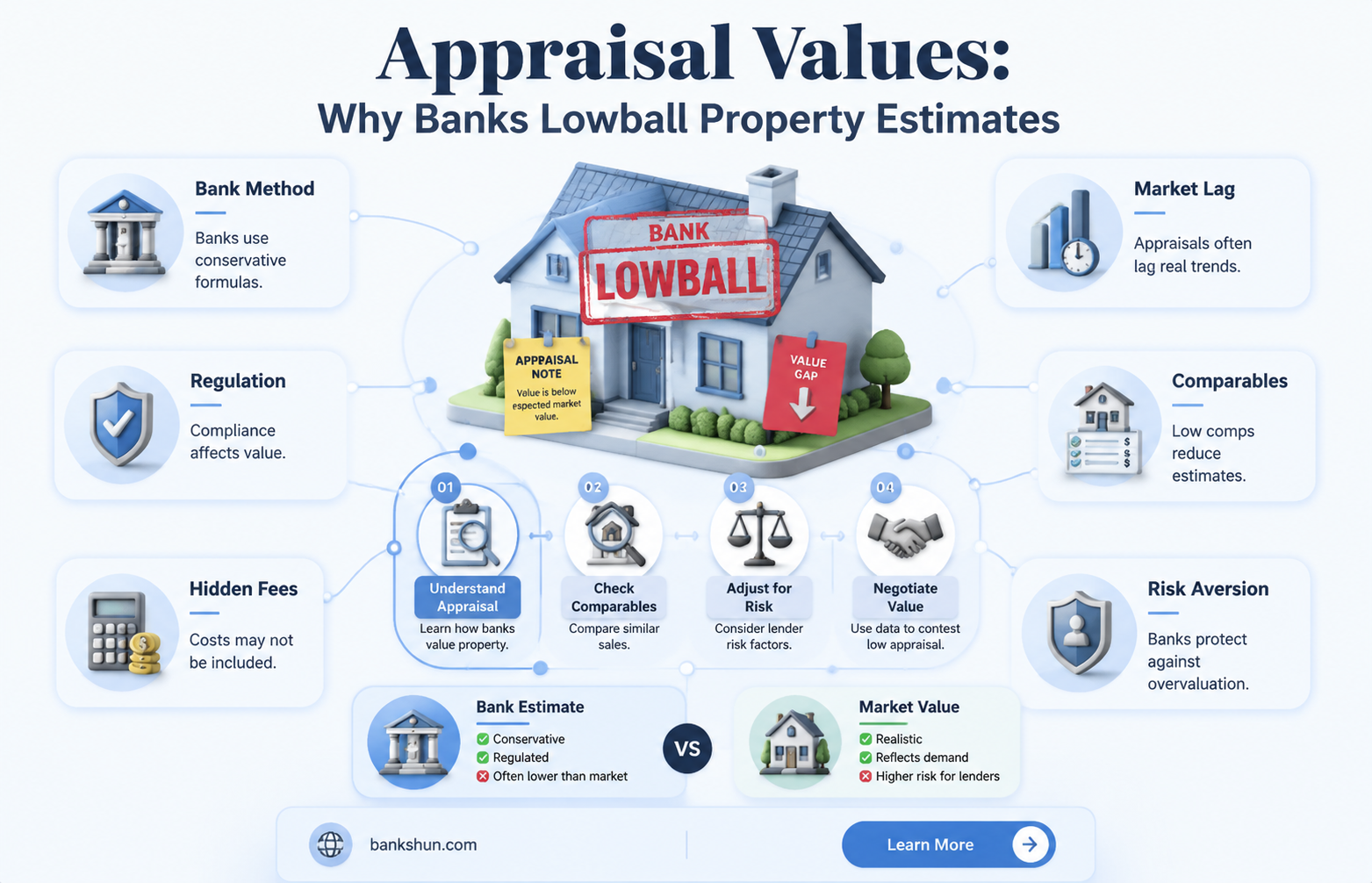 do bank appraisal go lower or more
