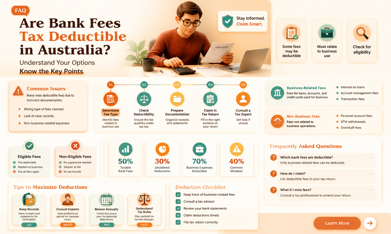 are bank fees tax deductible in australia