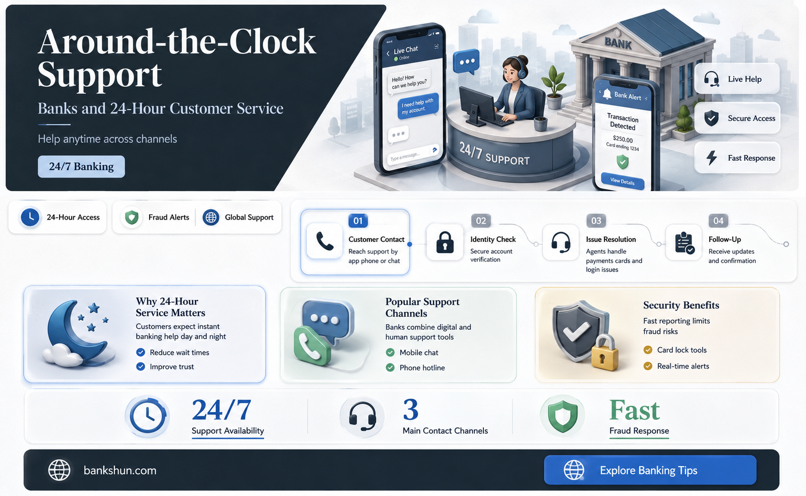 do banks have 24 hour customer service