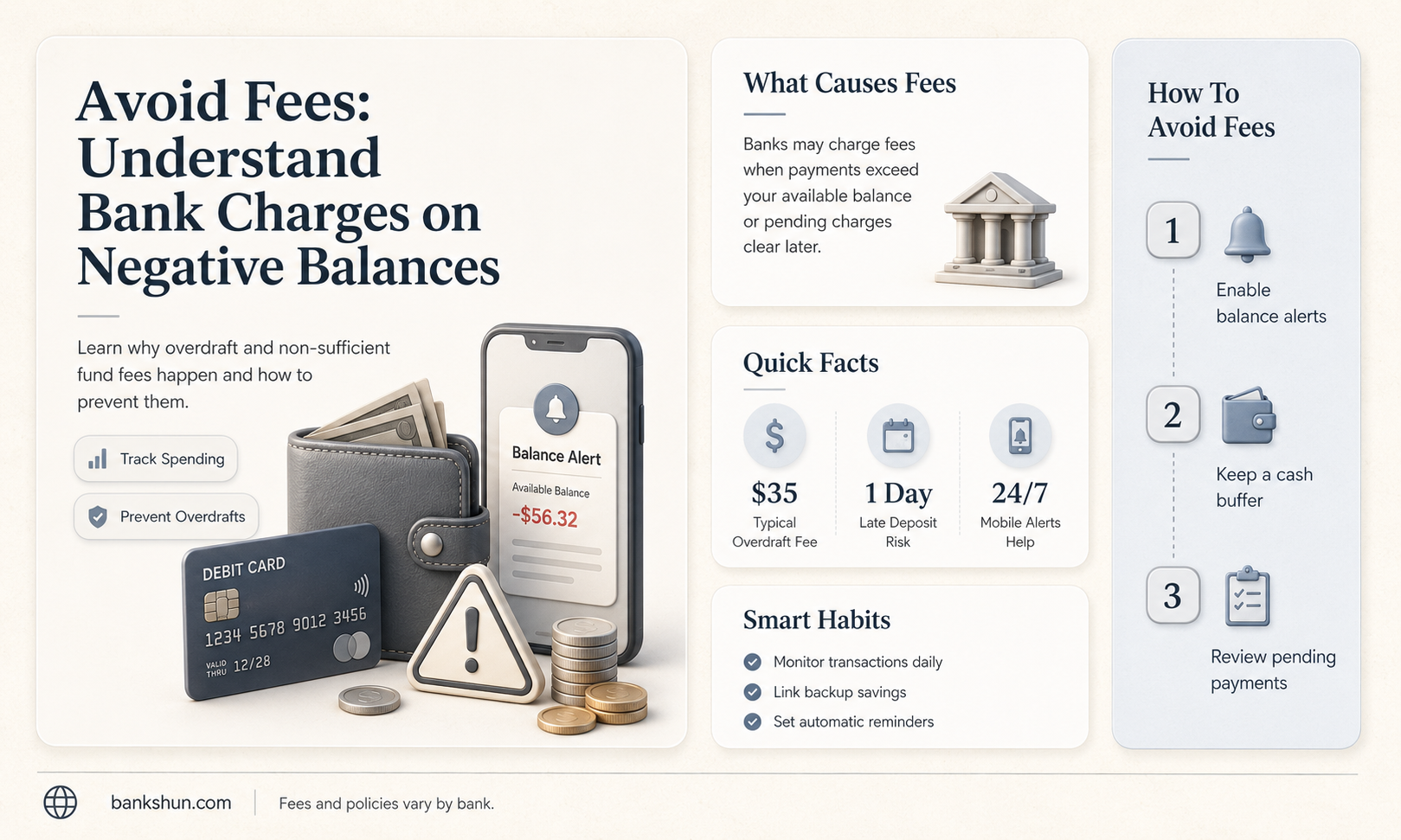 do banks give fees for negative balances