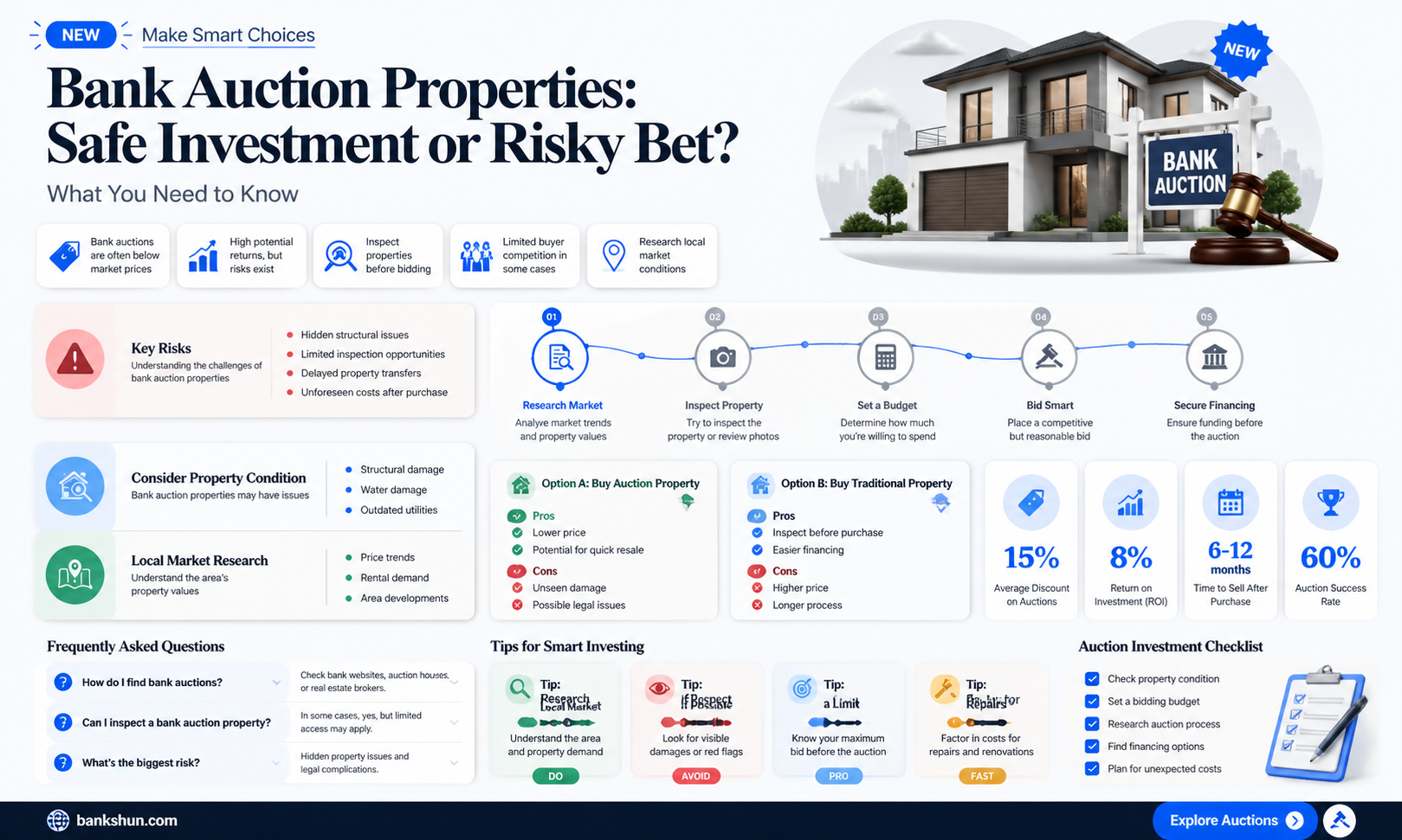are bank auction properties safe to buy