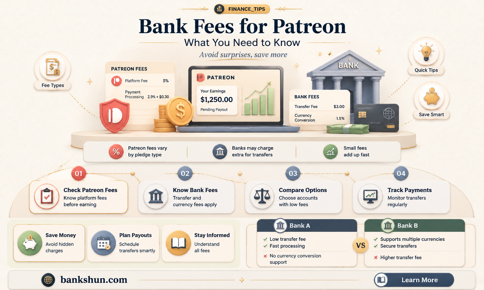 are there extra bank fees for patreon