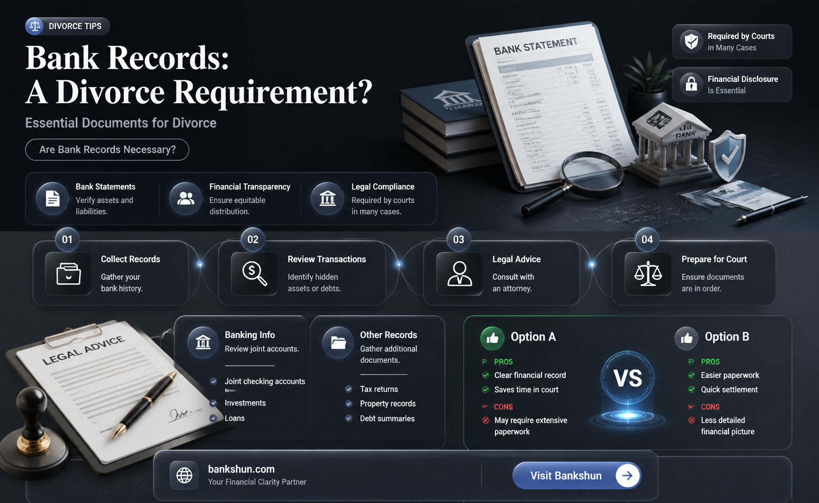 are bank records required during a divorce