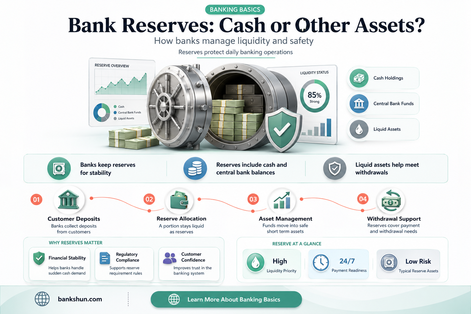 do bank reserves have to be cash