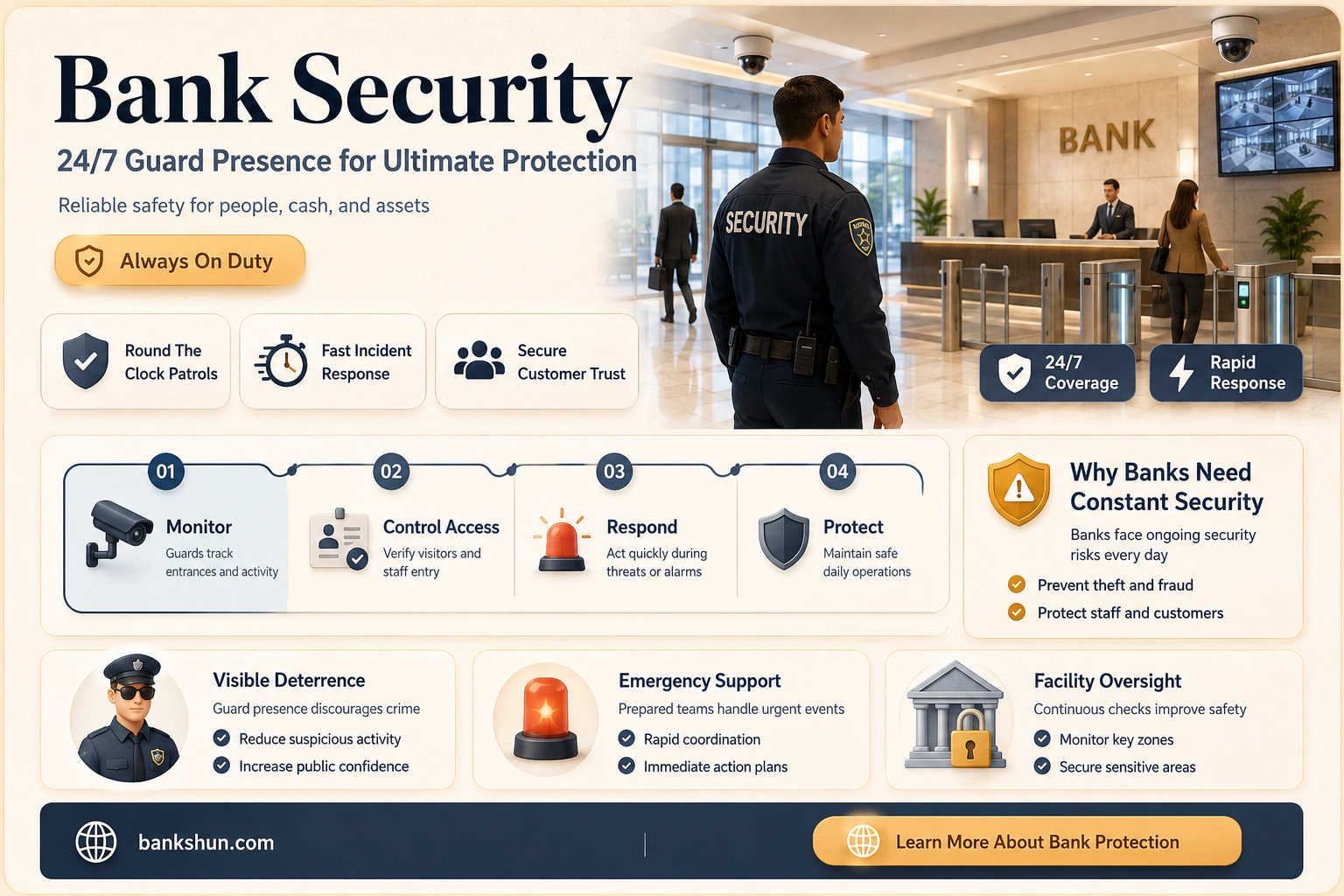 do banks have 24 7 security guard