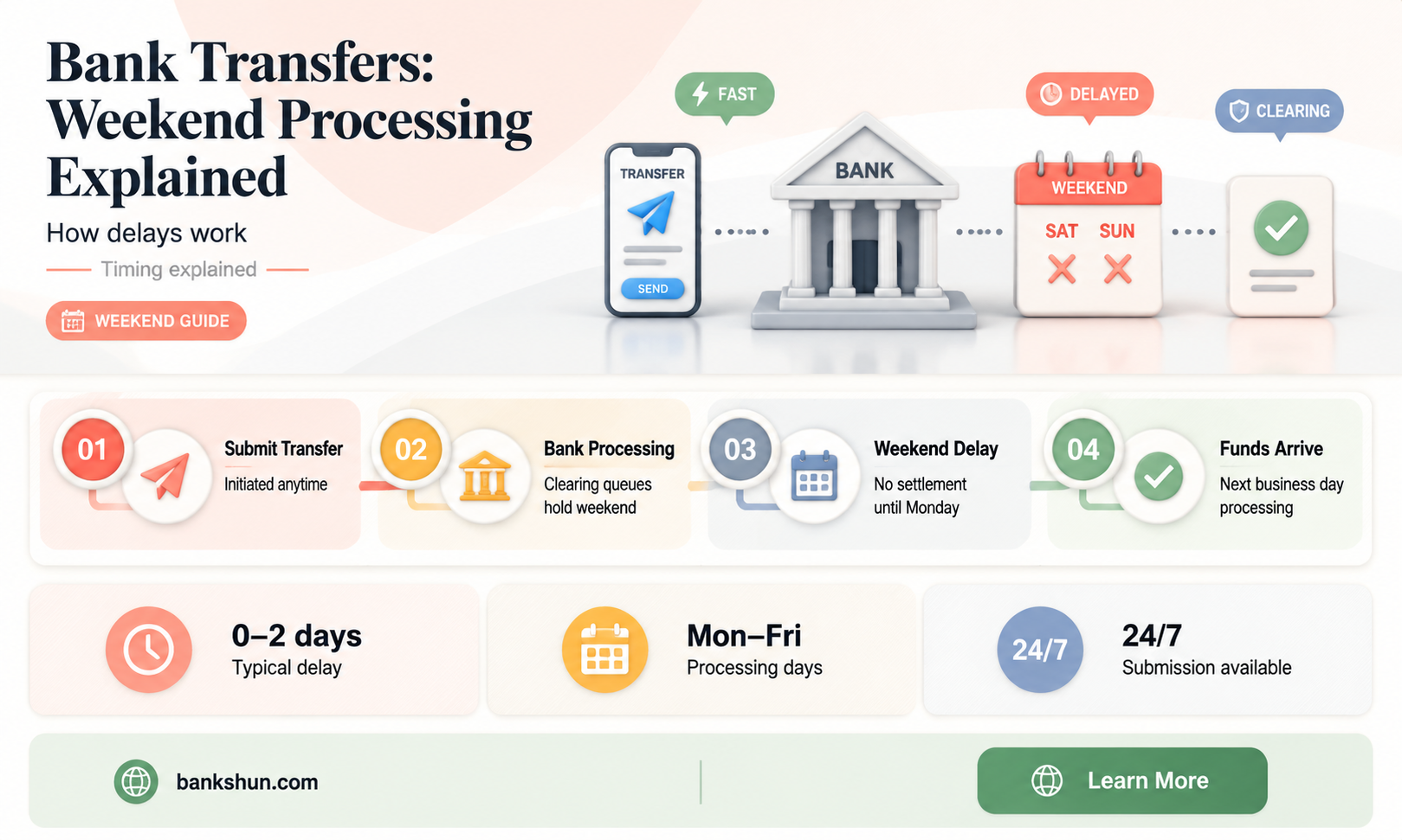 do bank transfers go through on saturdays