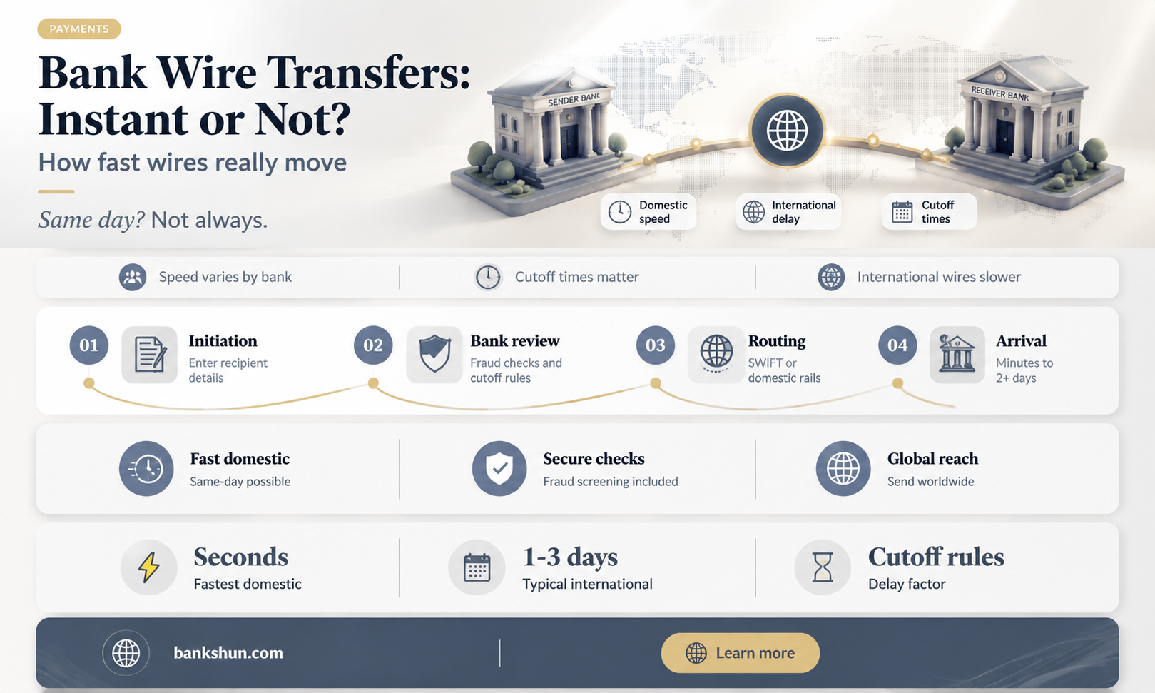 do bank wire transfers go through instantly