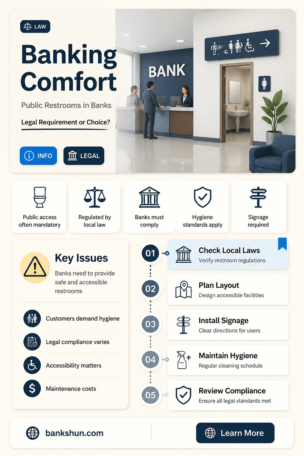 are banks required to have public restrooms
