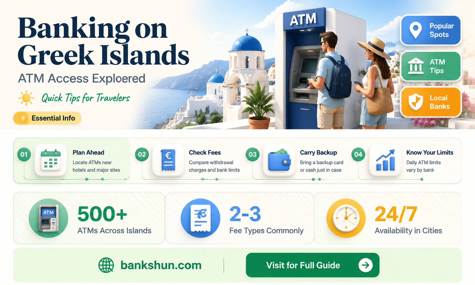 are there bank atms at greek islands