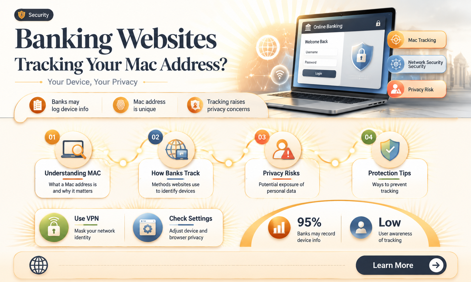do banking websites track my mac address