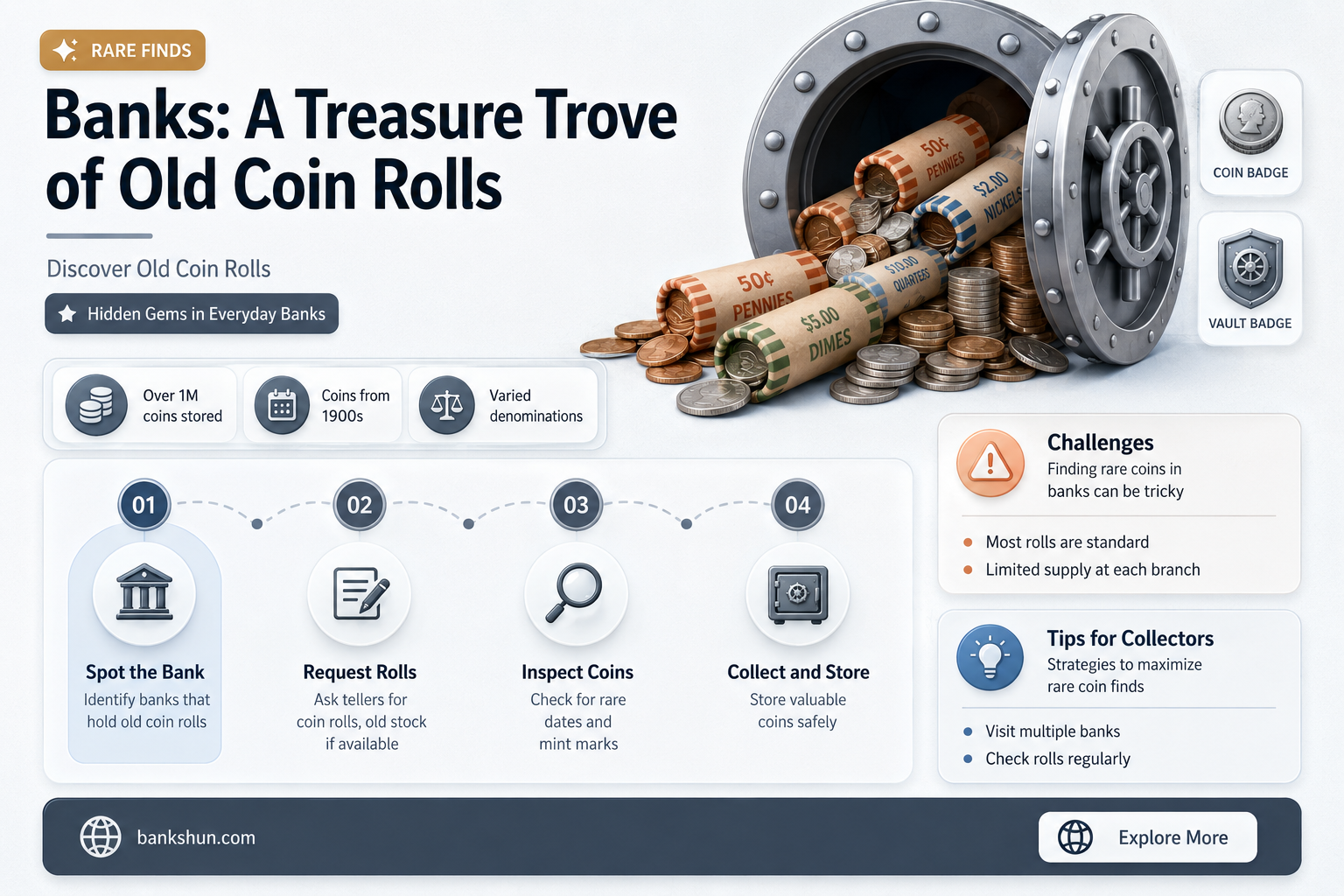 do banks have old rolls of coins