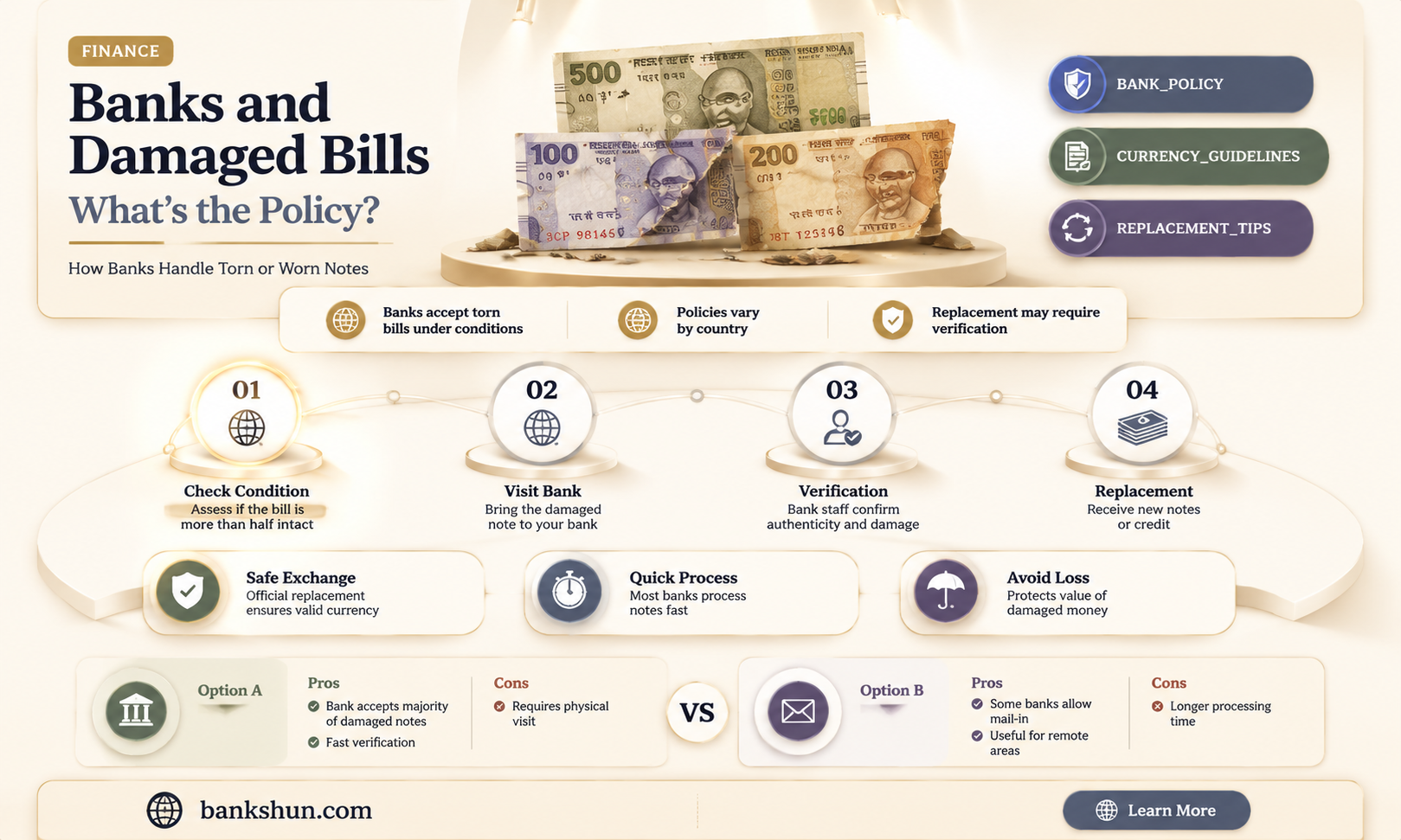 do banks have to accept damaged bills