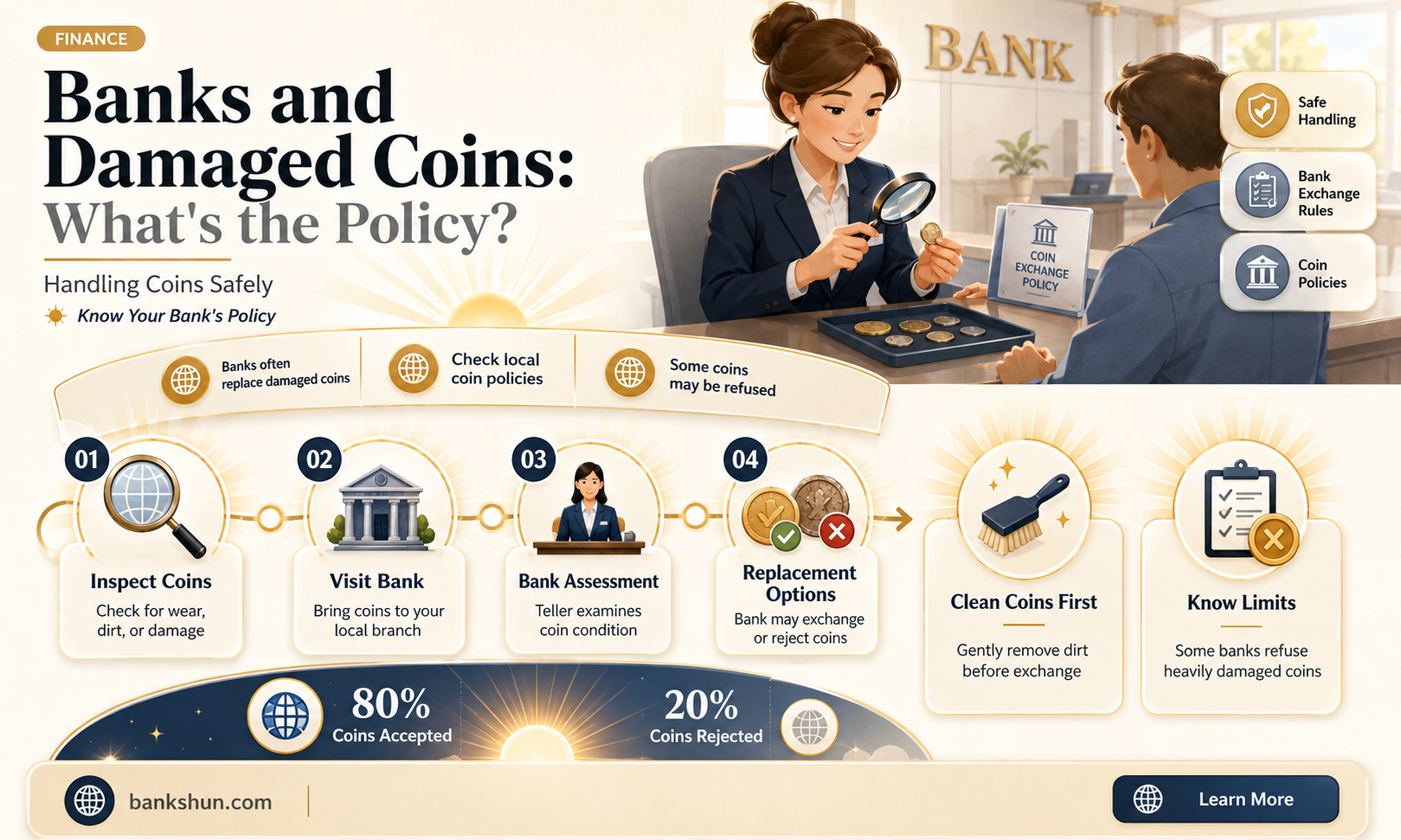 do banks have to take damaged coins
