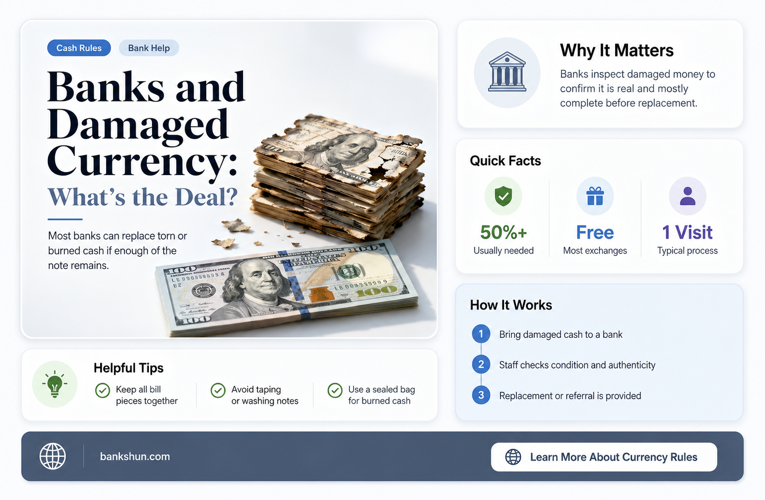 do banks accept ripped 100 dollar bills
