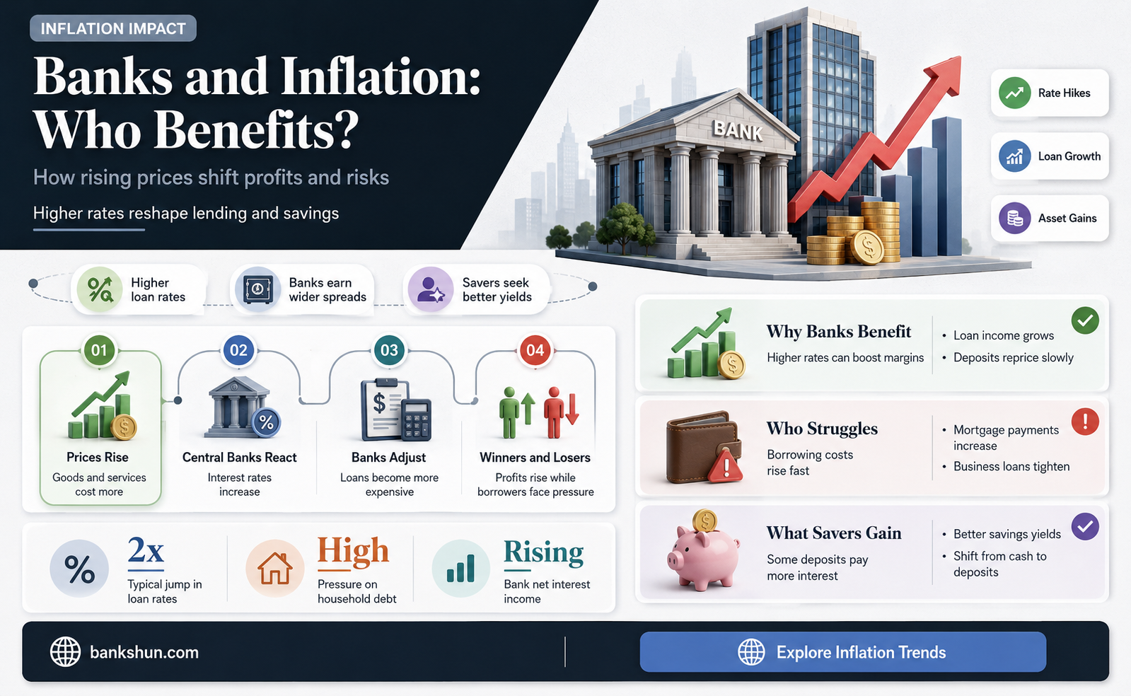 do banks gain or lose from inflation