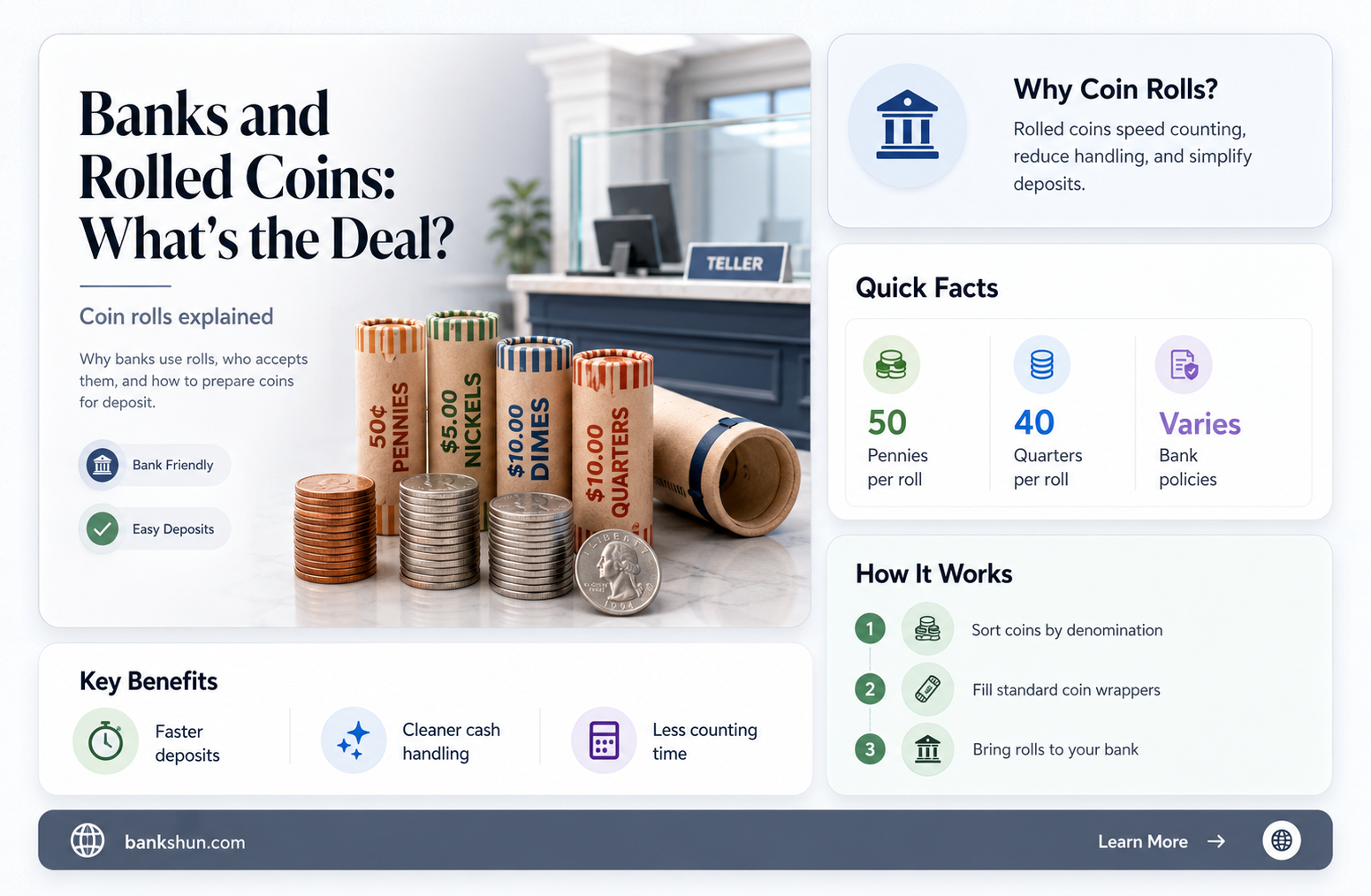 do banks have to take rolled coins