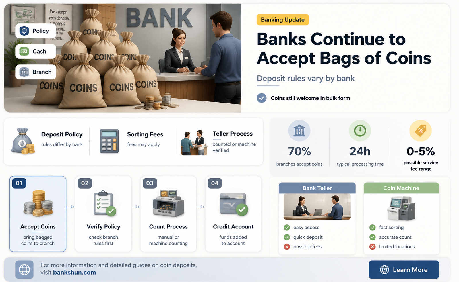 do banks still take bags of coins