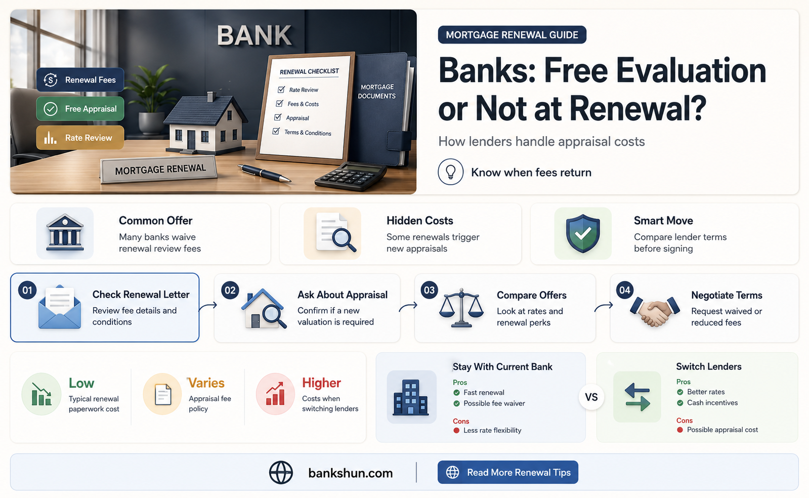 do banks give free evaluation at renewal