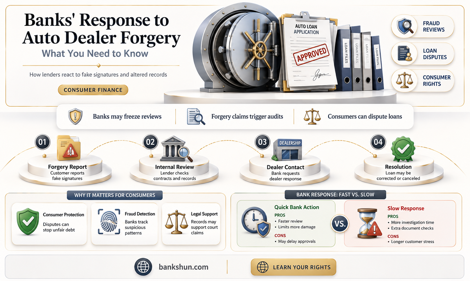do banks act on auto dealer forgery
