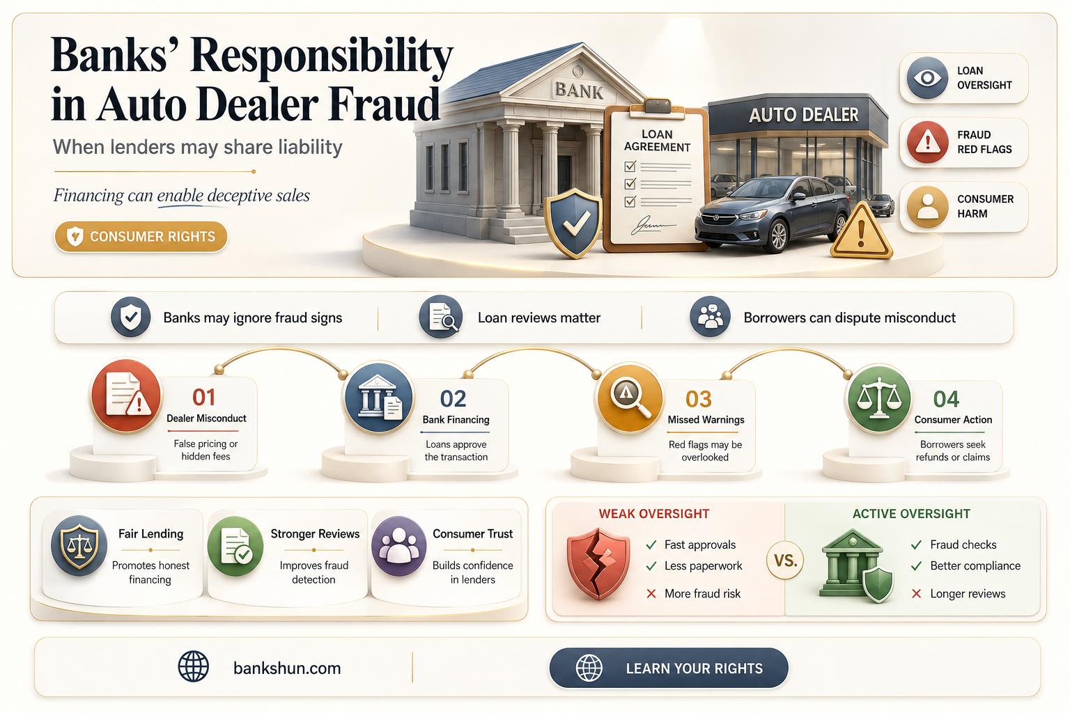 do banks act on auto dealer fraud