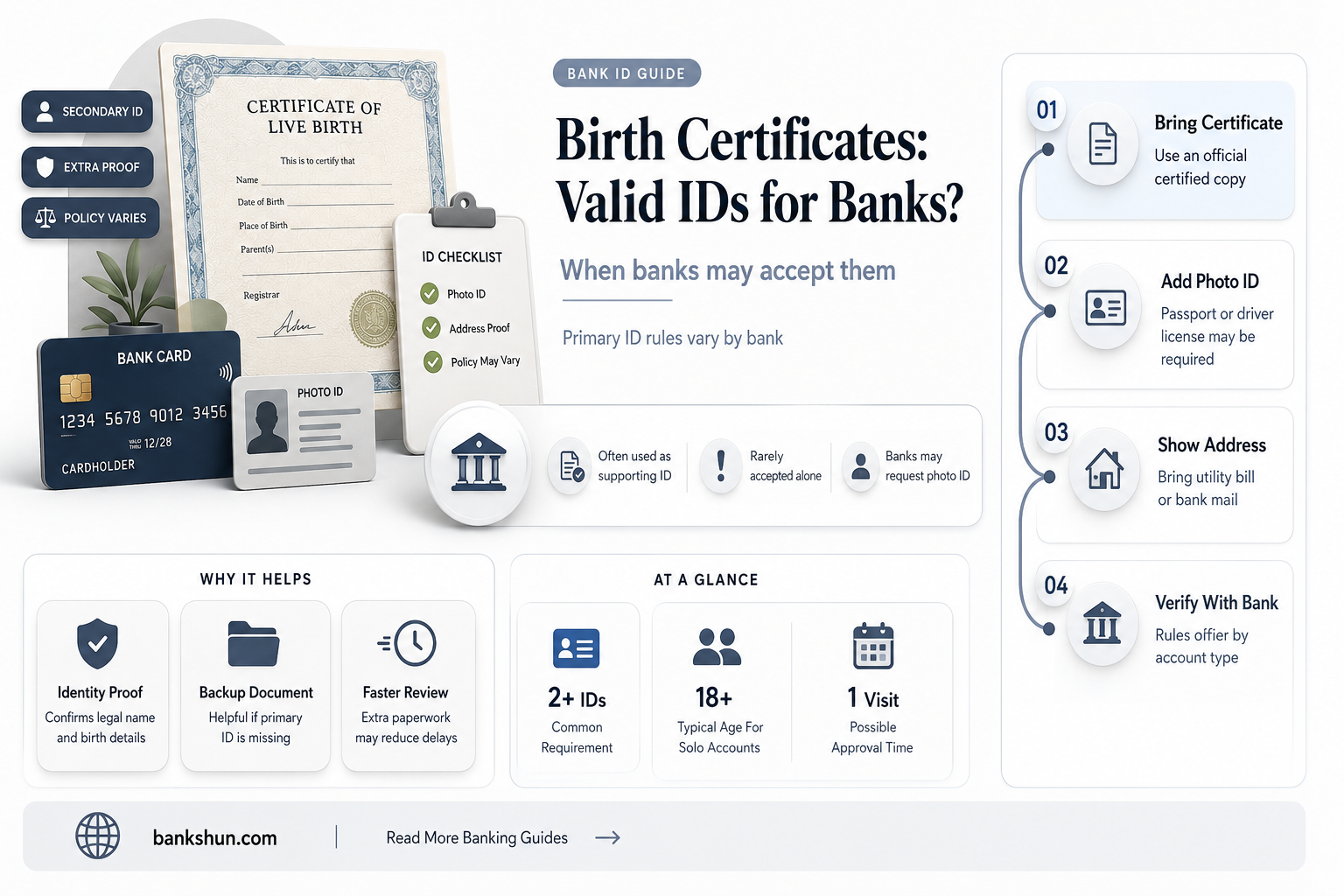 do banks accept birth certificates as id