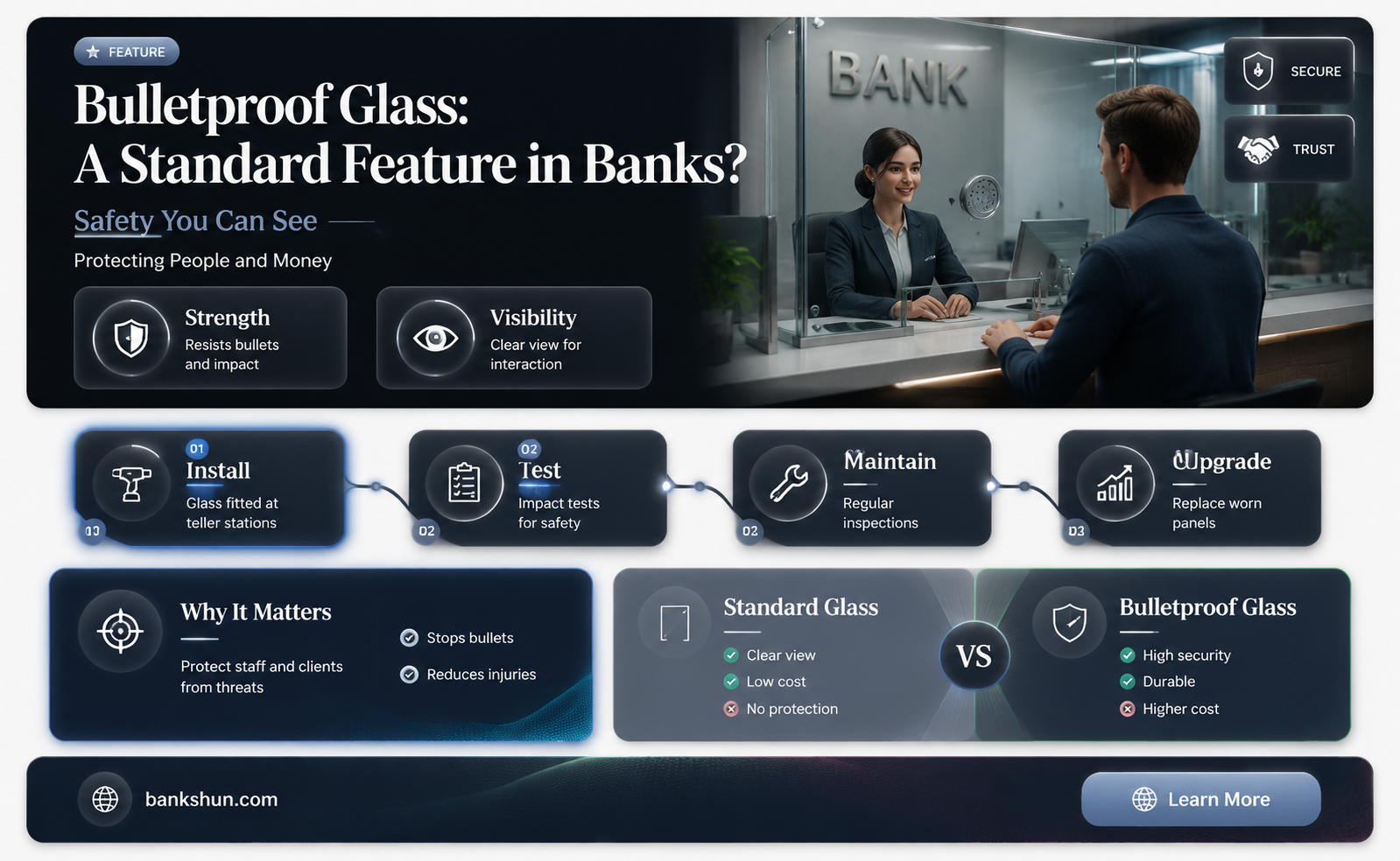 do all banks have bullet proof glass