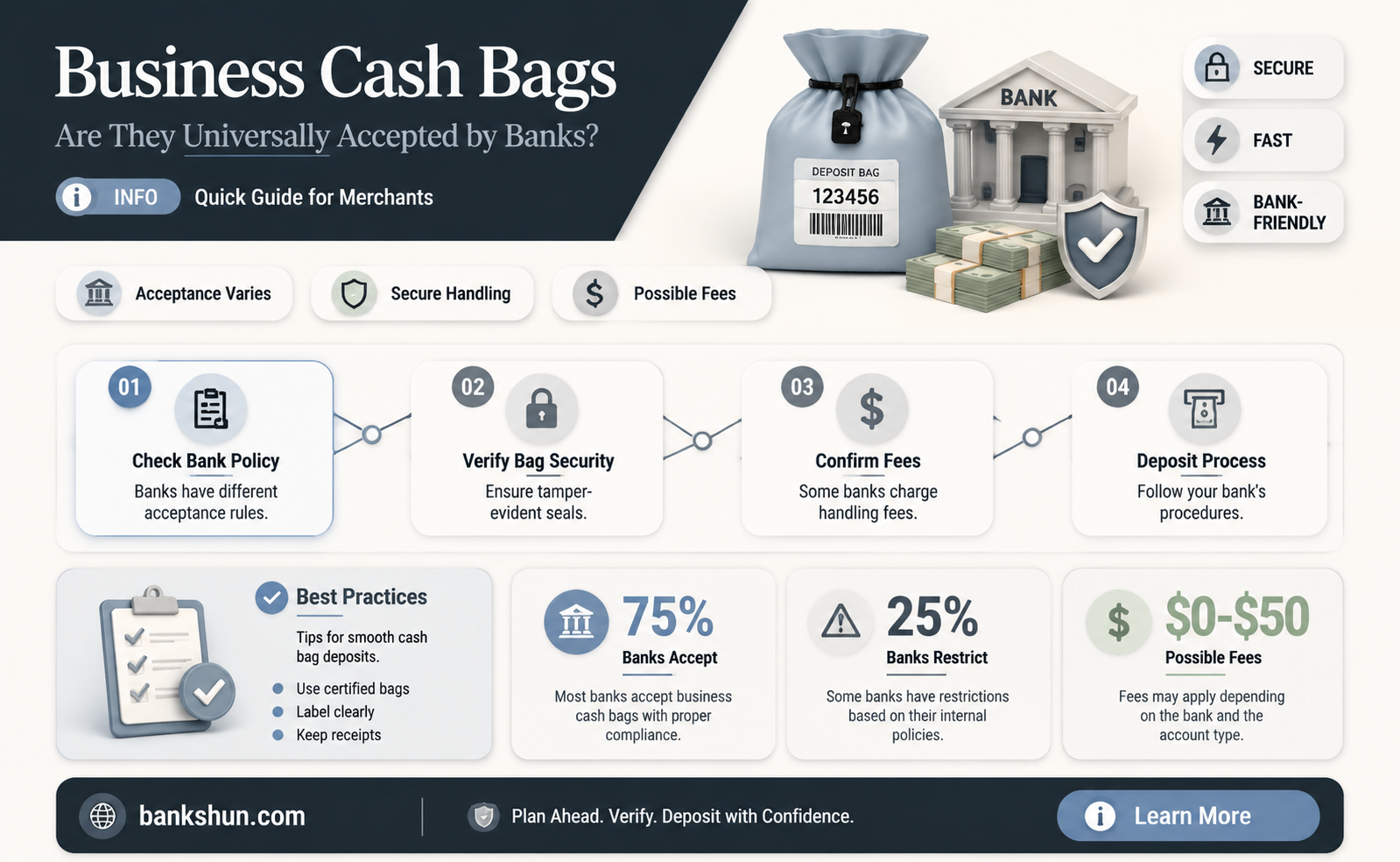 do all banks accept business cash bags