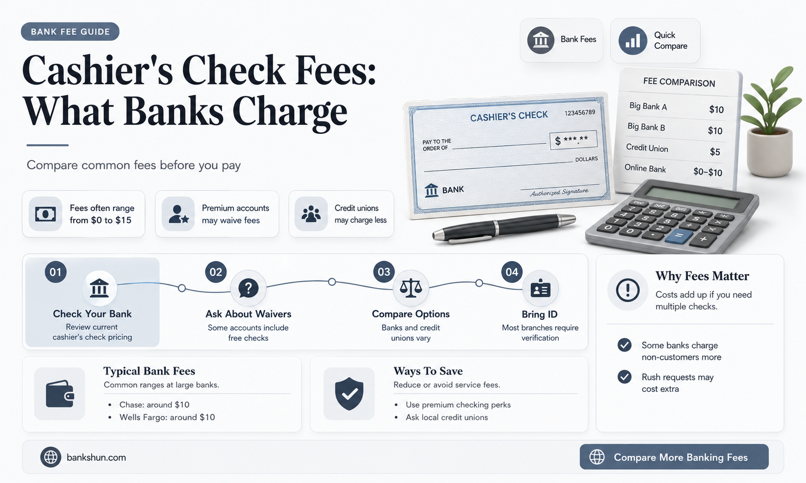 do banks chaarge for a cashiers checck