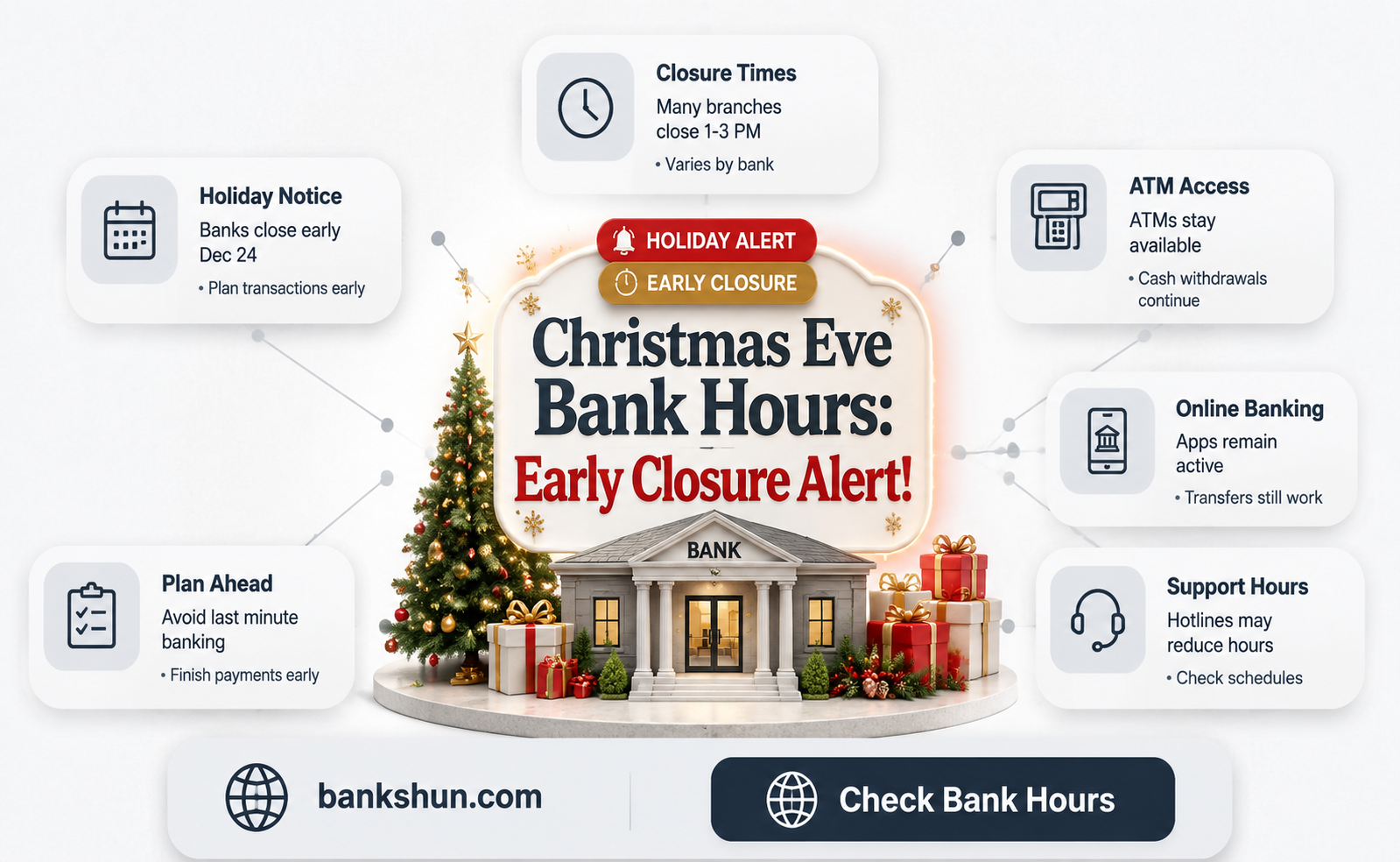 do banks shut early on christmas eve