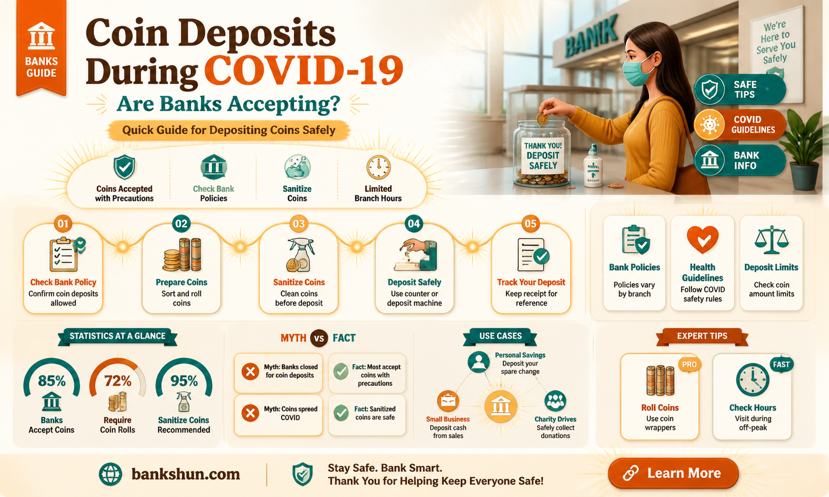 are banks accepting coins during covid 19