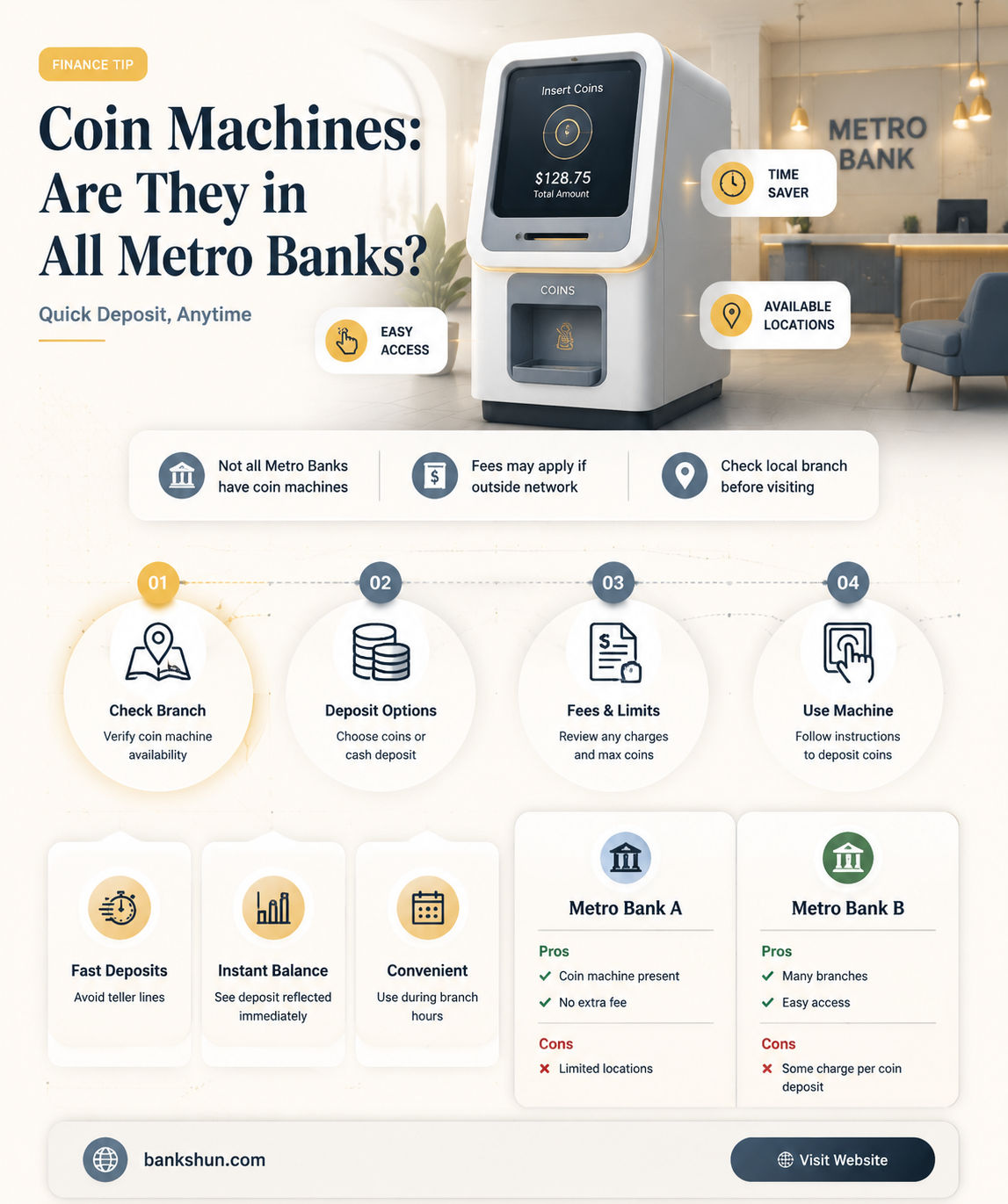 do all metro banks have coin machines