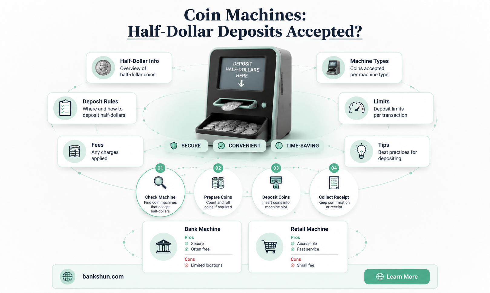 do bank coin machines accept half dollars