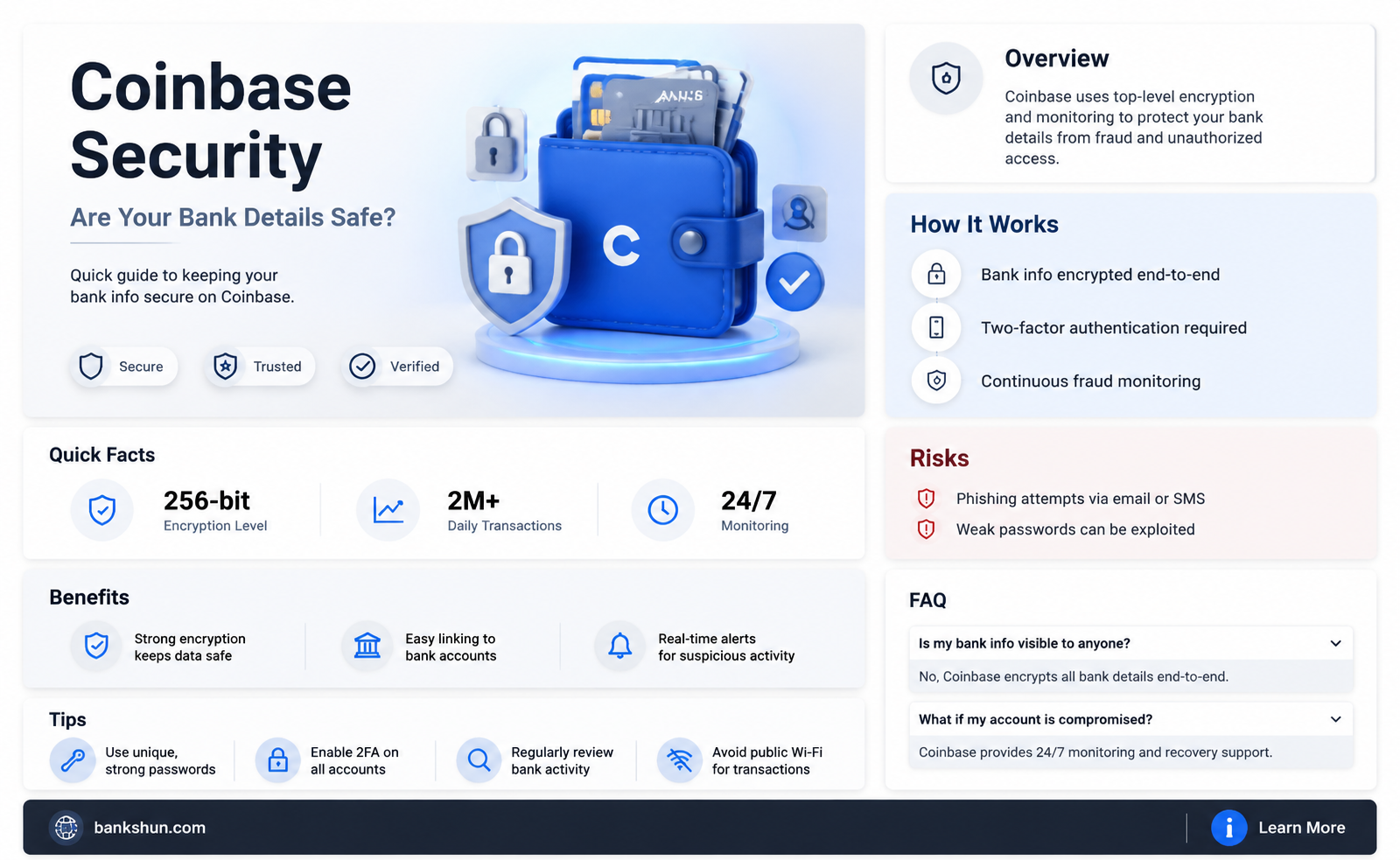 are my bank details safe on coinbase