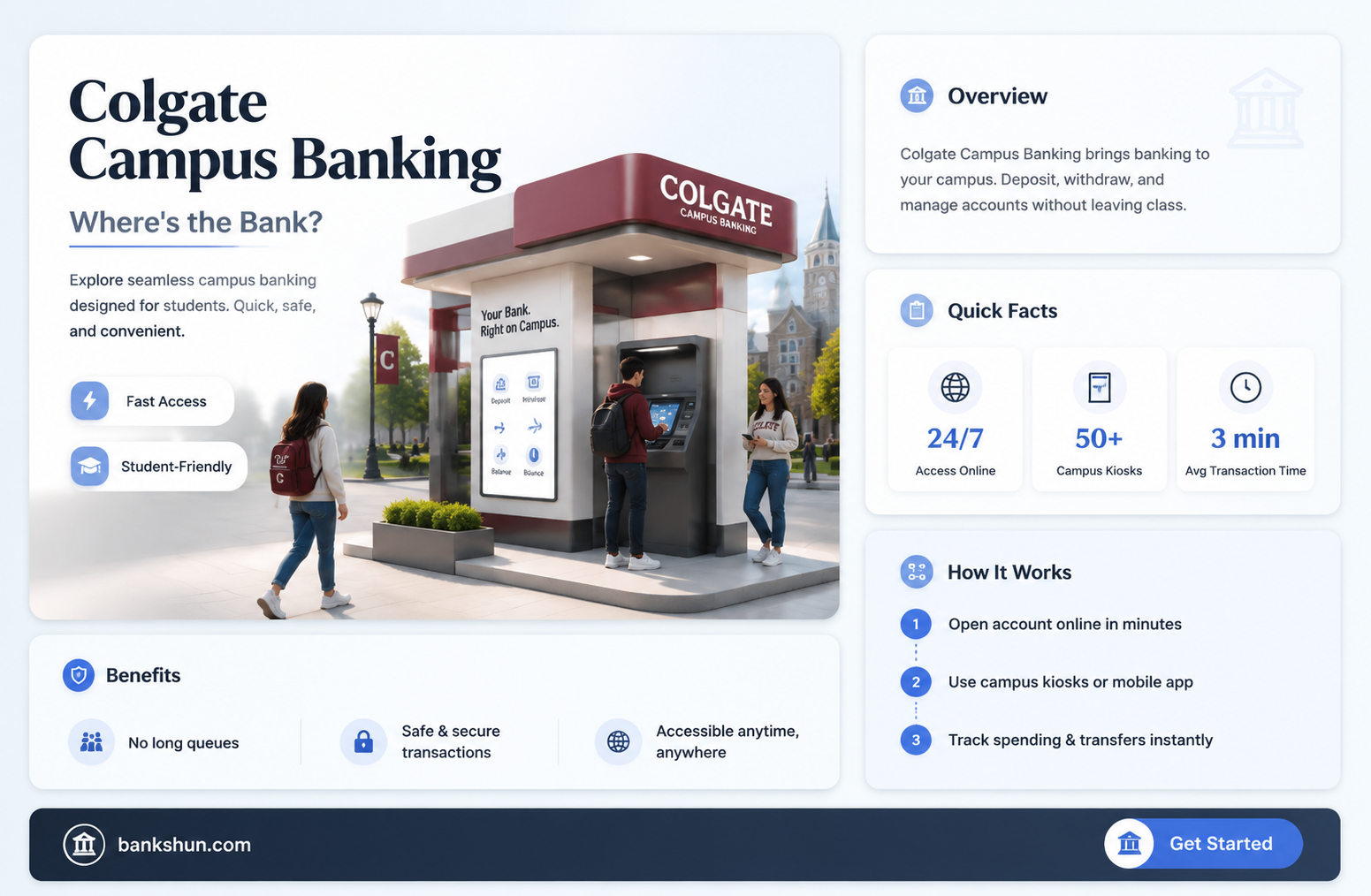 are there any banks on colgate campus