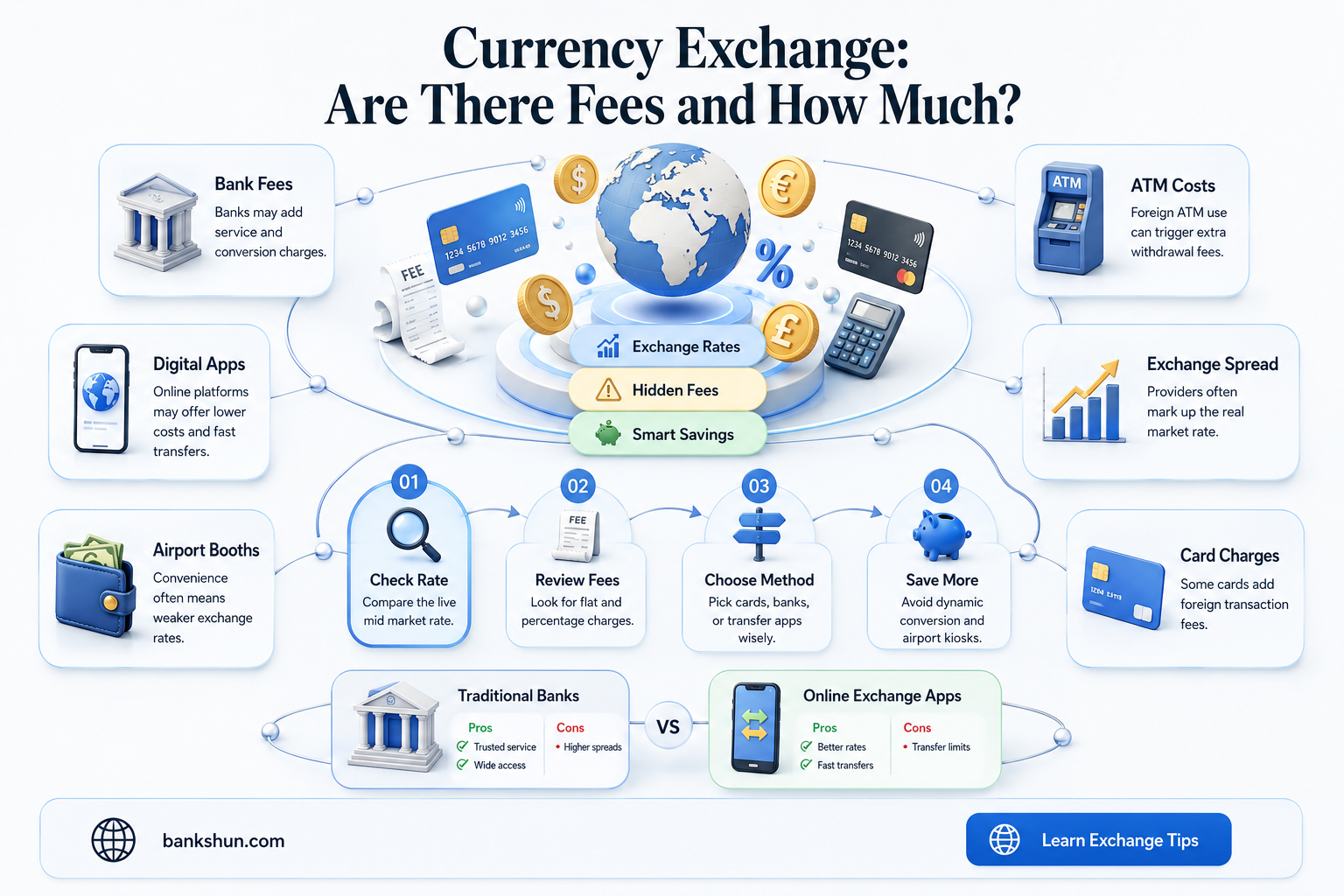 do banks charge fees for currency exchange
