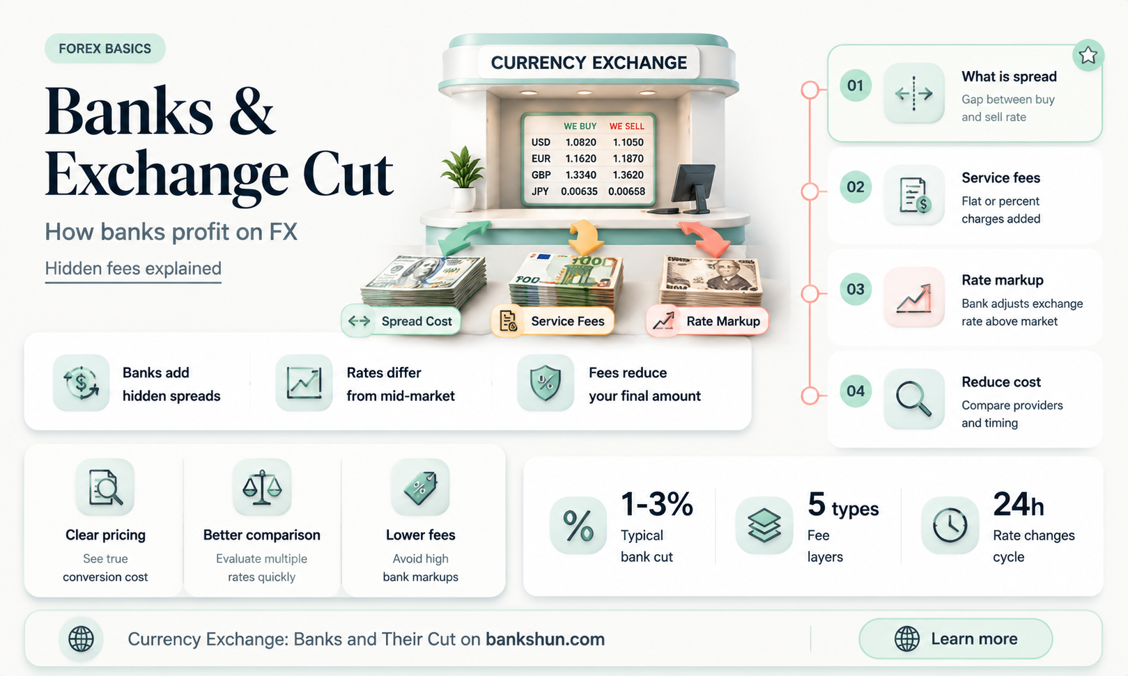 do banks take percentage on currency exchange