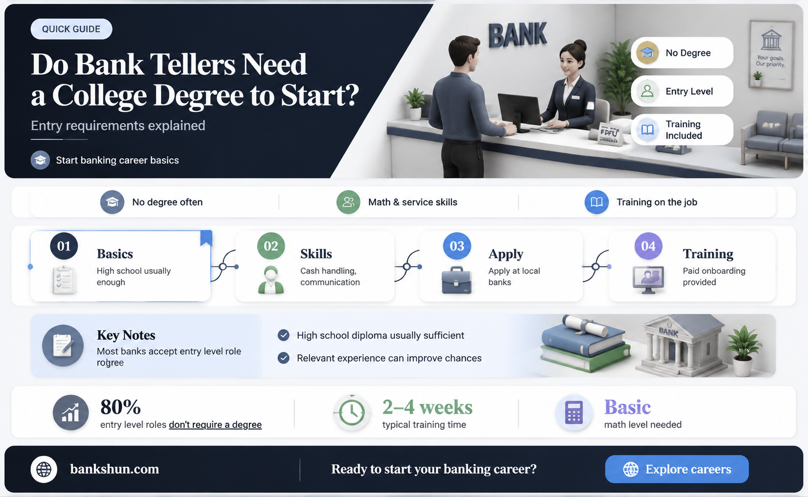 do bank tellers need a college degree