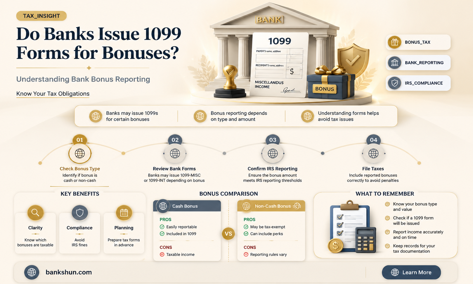 do bank issues 1099 for bonus payments