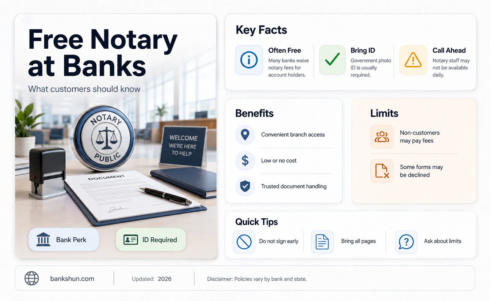 do banks always offer free notary service