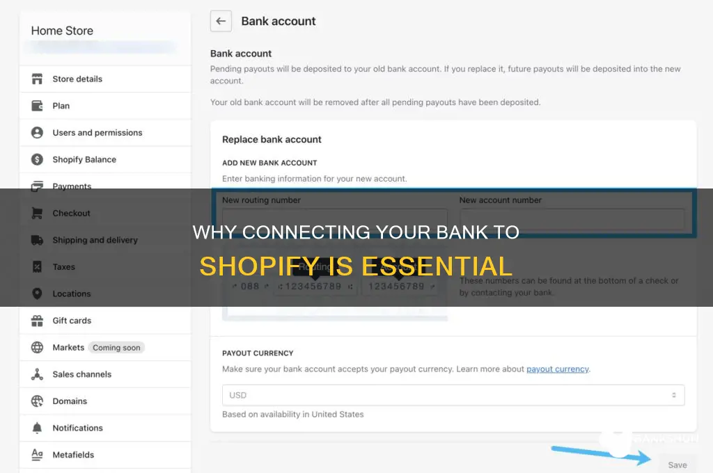 do i need to connect bank shopify