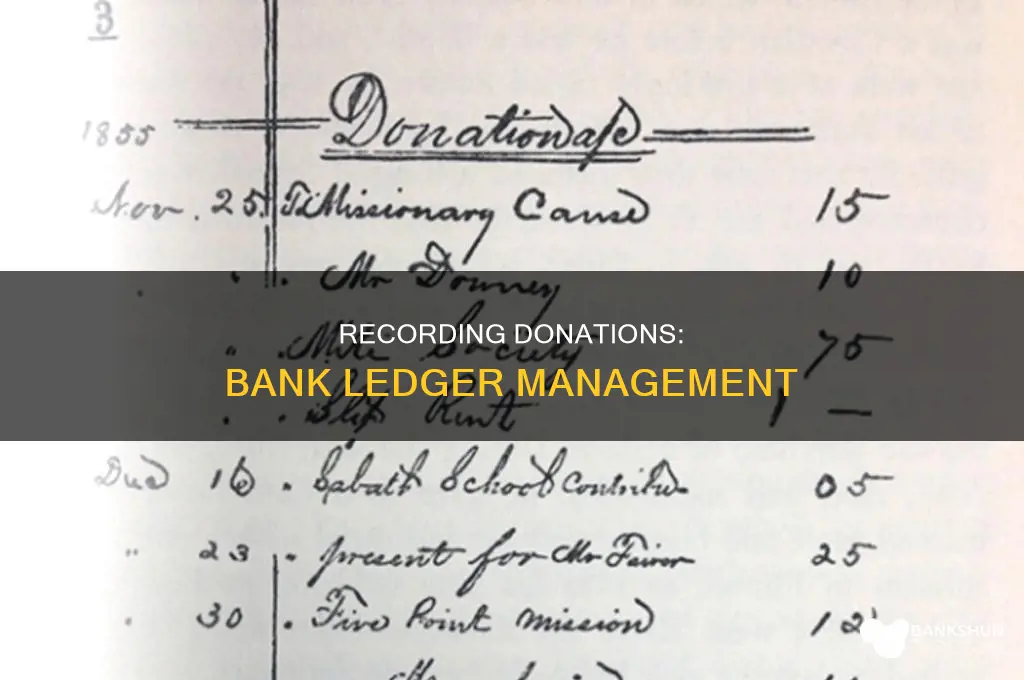 do i record donation on bank ledger