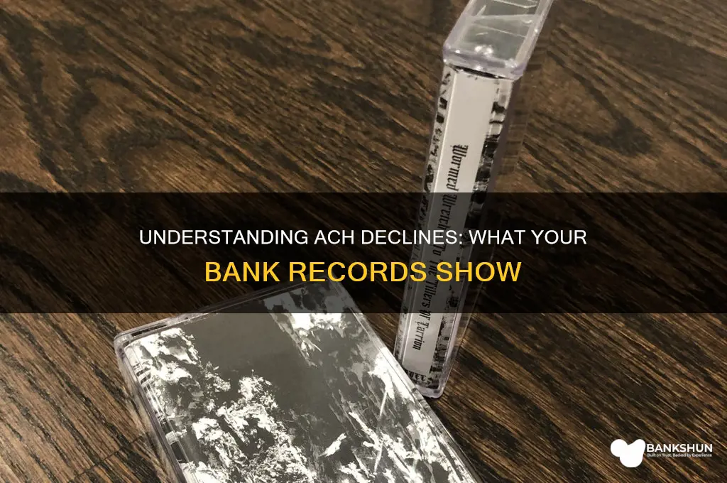 does ach decline show on bank record