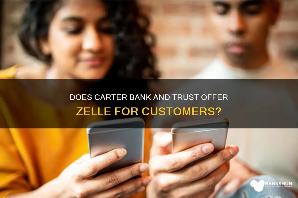does carter bank and trust have zelle