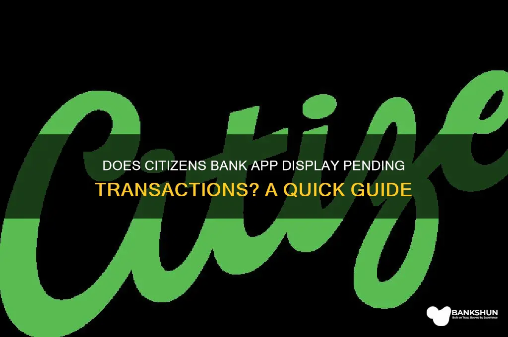 does citizens bank app show pending transactions