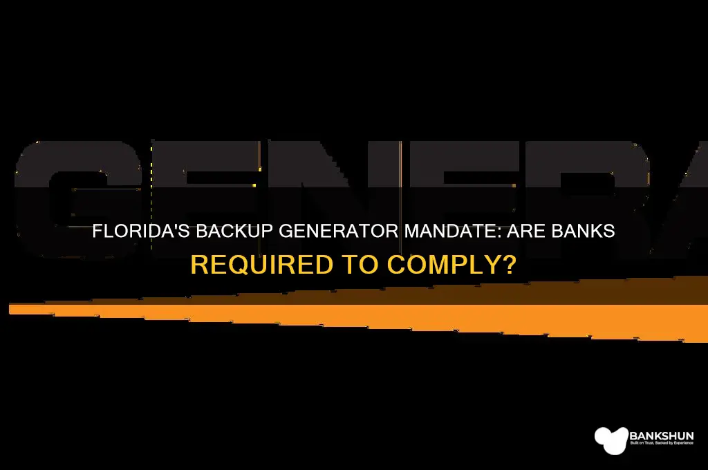 does florida requires backup generators for banks