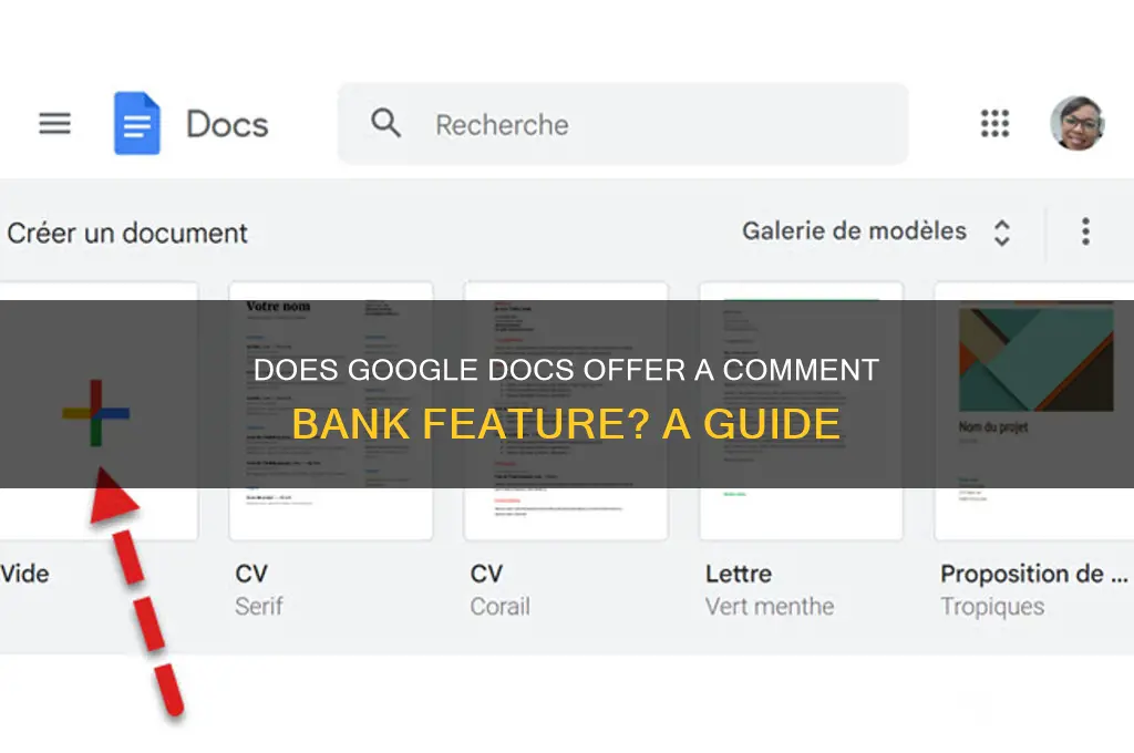 does googe docs have a comment bank