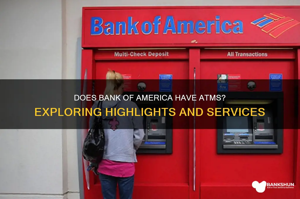 does higlights bank of ametica has atm