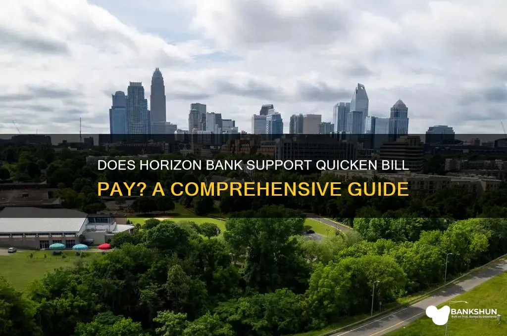 does horizon bank support quicken bill pay