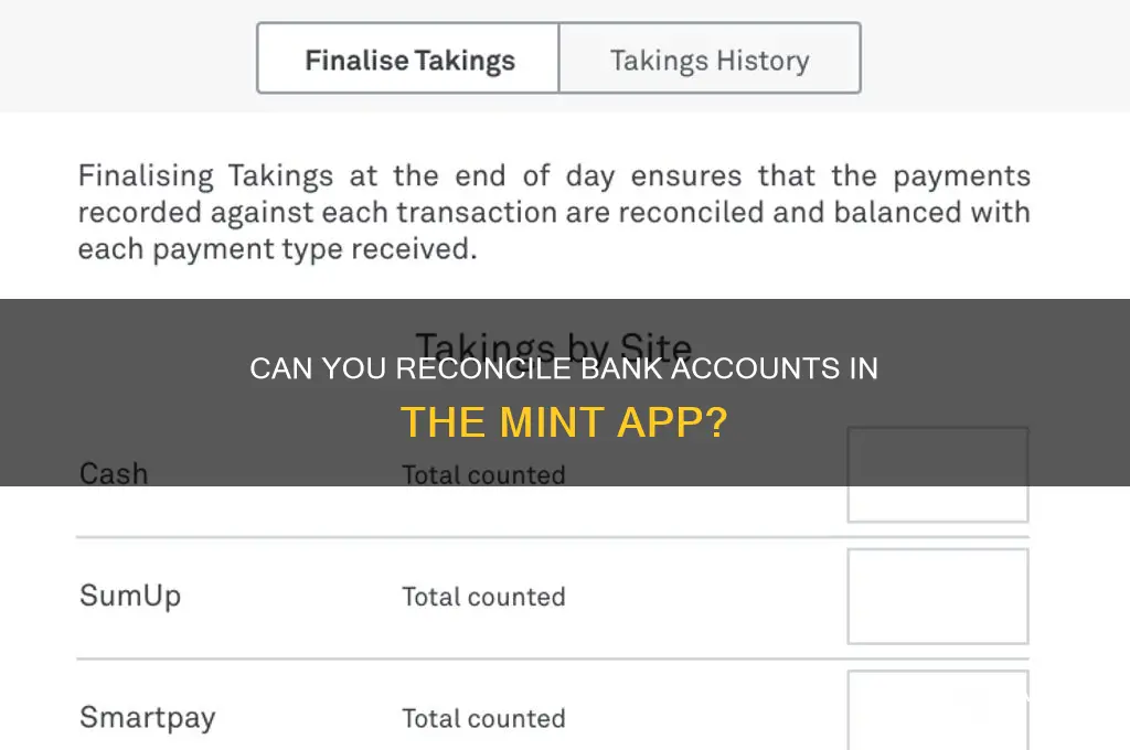 does mint app allow for bank reconciliation