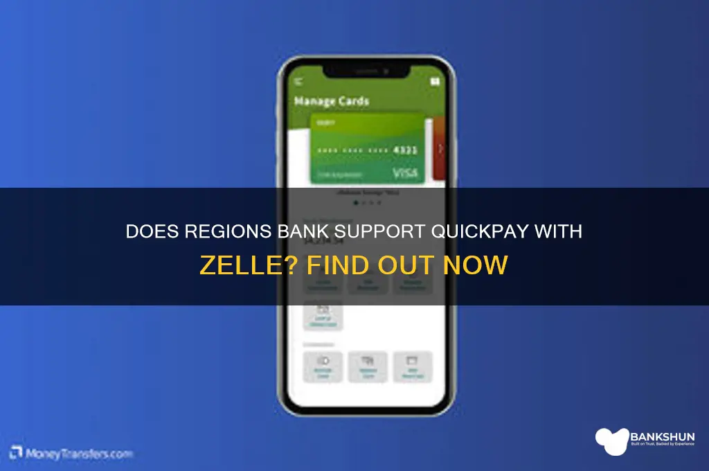 does regions bank support quickpay with zelle